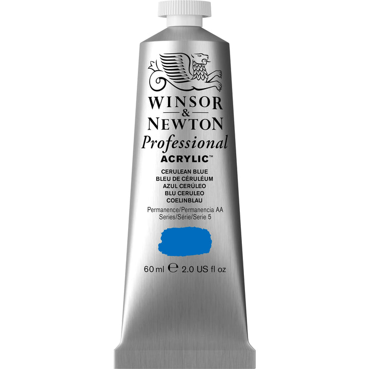 Winsor & Newton Professional Acrylic Paint, 60ml (2-oz) Tube, Cerulean Blue 2-oz Tube