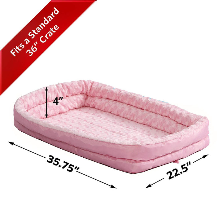 MidWest Homes for PetsDouble Bolster Pet Bed | Pink 36-Inch Dog Bed ideal for Medium / Large Dog Breeds & fits 36-Inch Long Dog Crates