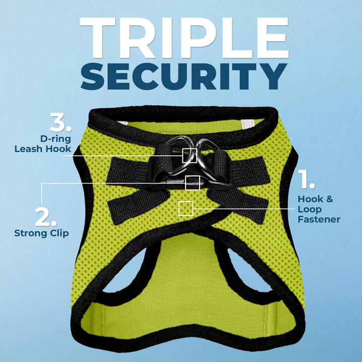 Voyager Step-in Air Dog Harness - All Weather Mesh Step in Vest Harness for Small and Medium Dogs and Cats by Best Pet Supplies - Harness (Lime Green/Black Trim), L (Chest: 18-20.5") Harness (Lime Green/Black Trim) L (Chest: 18 - 20.5")