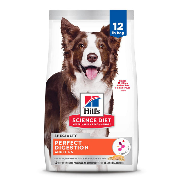 Hill's Science Diet Perfect Digestion, Adult 1-6, Digestive Support, Dry Dog Food, Chicken, Brown Rice, & Whole Oats, 3.5 lb Bag 3.5 Pound (Pack of 1)