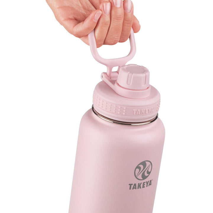 Takeya - 51012 Takeya Actives Insulated Stainless Steel Water Bottle with Spout Lid, 40 oz, Blush