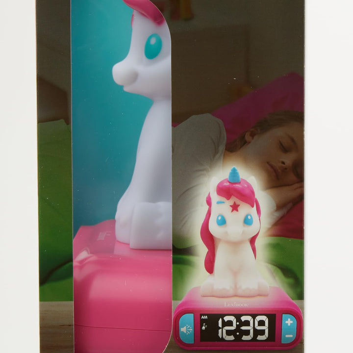 Lexibook - Unicorn Digital Alarm Clock for Kids with Night Light, Snooze and Unicorn Sound Effects, Childrens Clock, Luminous Unicorn, Pink Colour - RL800UNI