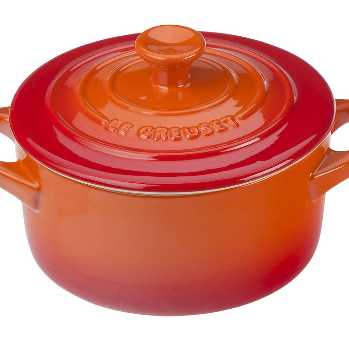 Le Creuset Stoneware Mini Round Cocotte, 8 oz., Flame 8 Oz.