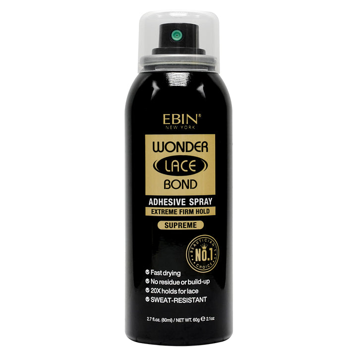 Wonder Lace Bond Adhesive Spray - Supreme (Extreme Firm Hold), 2.7 fl. oz./ 80ml | Fast Drying, No Residue, No Build up, Powerful Hold, All-Day Hold, Daily Wig Application