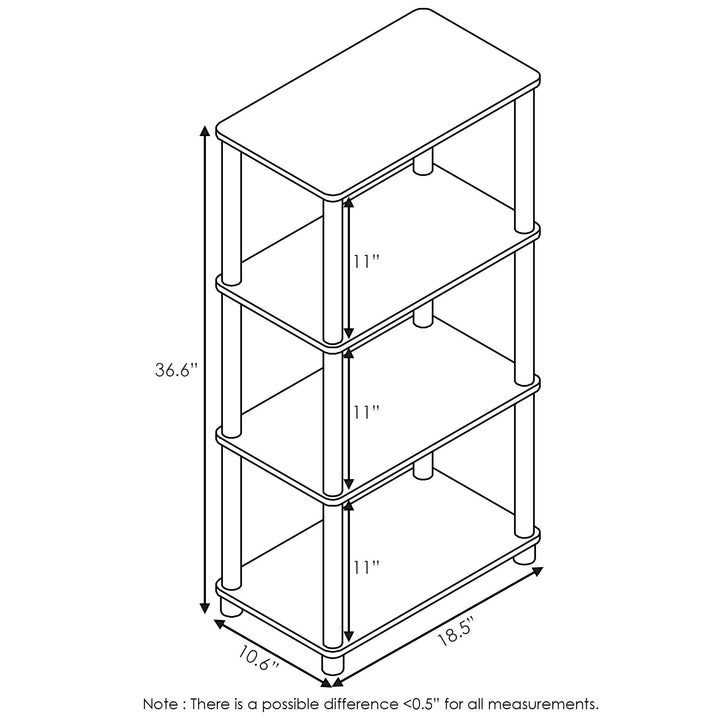 Furinno Turn-N-Tube 5-Tier Multipurpose Shelf / Display Rack / Storage Shelf / Bookshelf, Classic Tubes, Sonoma Oak/White 5-Tier Classic Tube