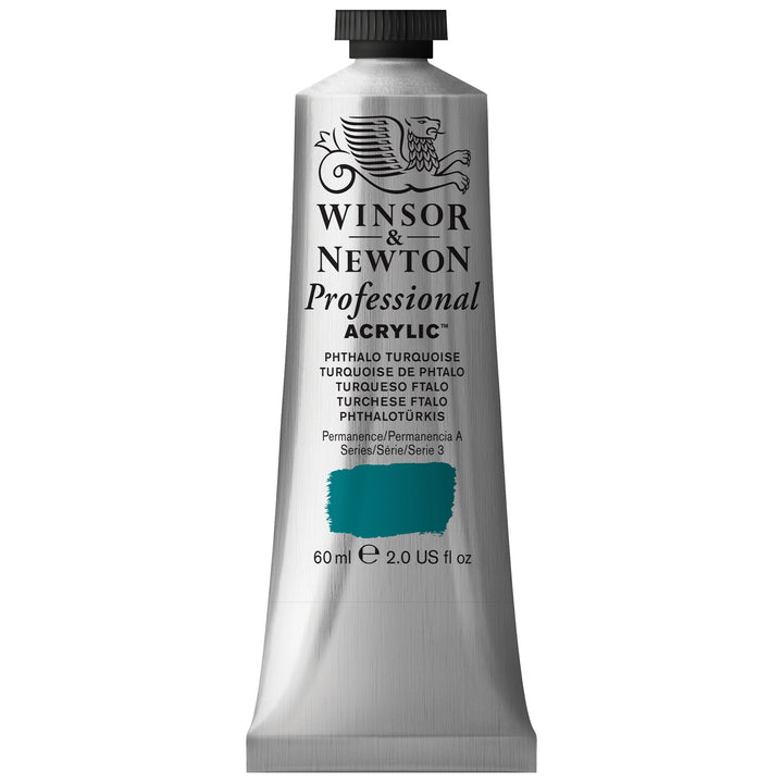 Winsor & Newton Professional Acrylic Paint, 60ml (2-oz) Tube, Phthalo Turquoise 2-oz Tube