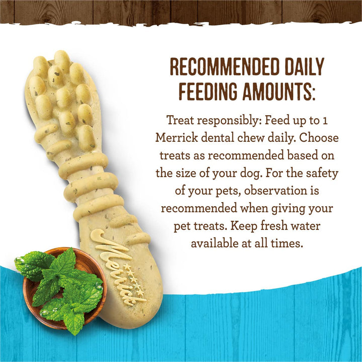 Merrick Fresh Kisses Dog Dental Chews For Small Breeds, Grain Free Dog Treats Infused with Real Mint - (6) 15 ct. Bags