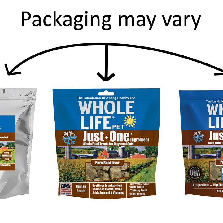 Whole Life Pet Just One Beef Liver Dog Treats Value Packs - Human Grade, Freeze Dried, One Ingredient - Training Or Reward, Grain Free, Made in The USA 1.13 Pound (Pack of 1)