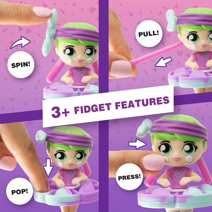 Fashion Fidgets Sensory Toy Dolls – Push Pop Fidget Toy Pack of 2 – Anxiety and Stress Relief for Kids Dolls 2-Pack