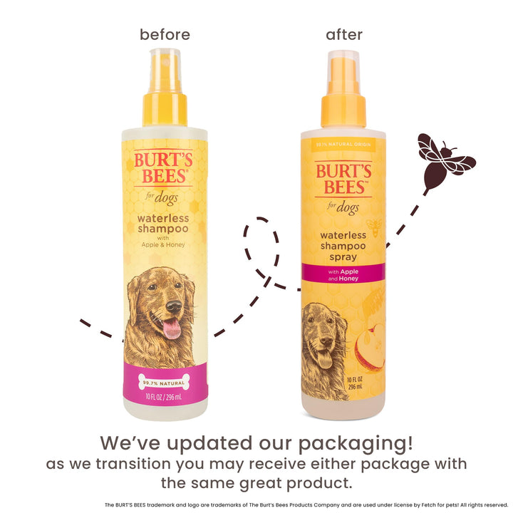 Burt's Bees for Pets Naturally Derived Waterless Shampoo Spray with Apple and Honey - Dry Dog Shampoo for All Dogs and Puppies - Cruelty Free, 10 Ounces - 6 Pack 10 Fl Oz (Pack of 6)