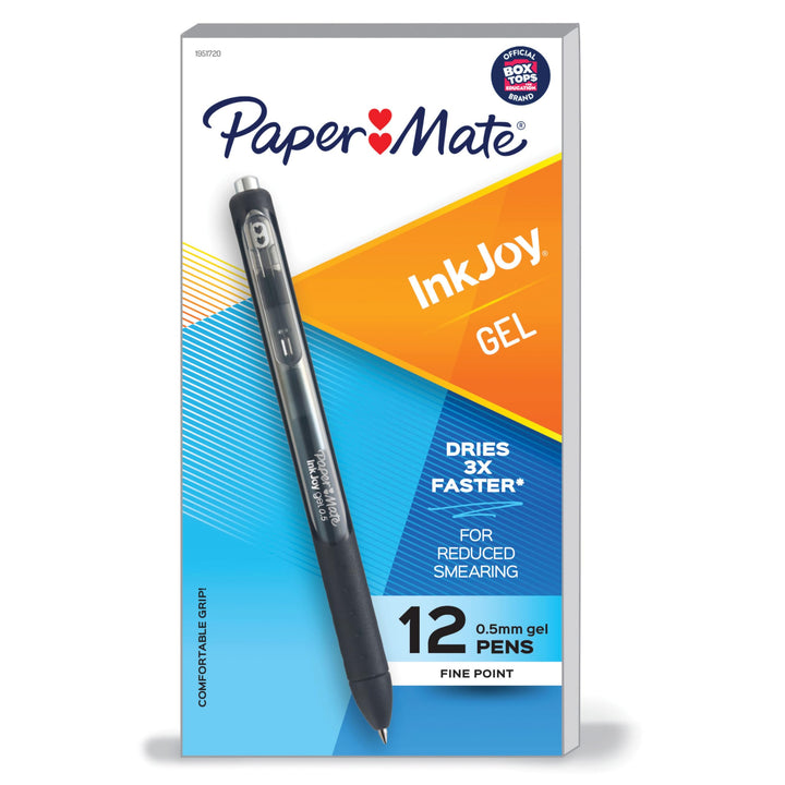 Paper Mate InkJoy Gel Pen, Fine Point, Black, Box of 12