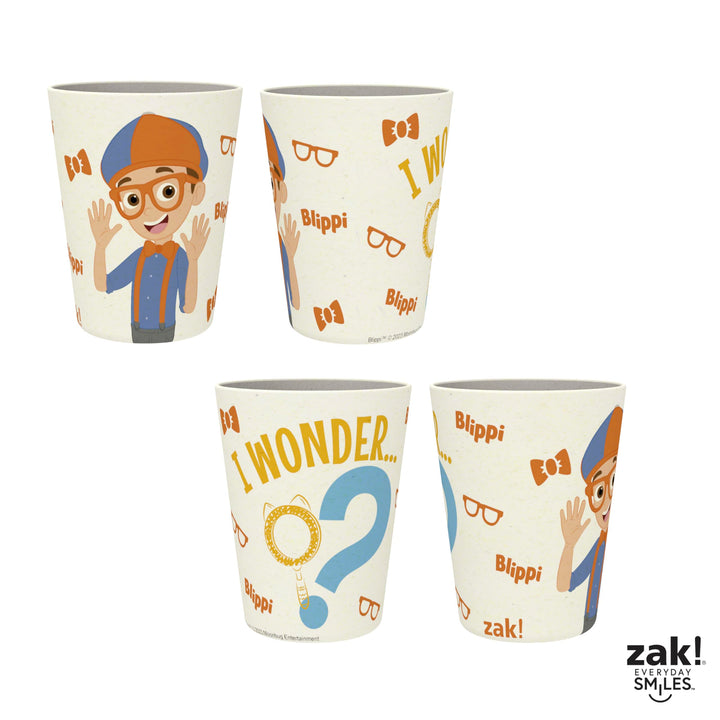 Zak Designs Blippi Kids Dinnerware Set 3 Pieces, Durable and Sustainable Melamine Bamboo Plate, Bowl, and Tumbler are Perfect For Dinner Time With Family (Blippi, TABBS) 8" Plate, 6" Bowl, 10oz Tumbler