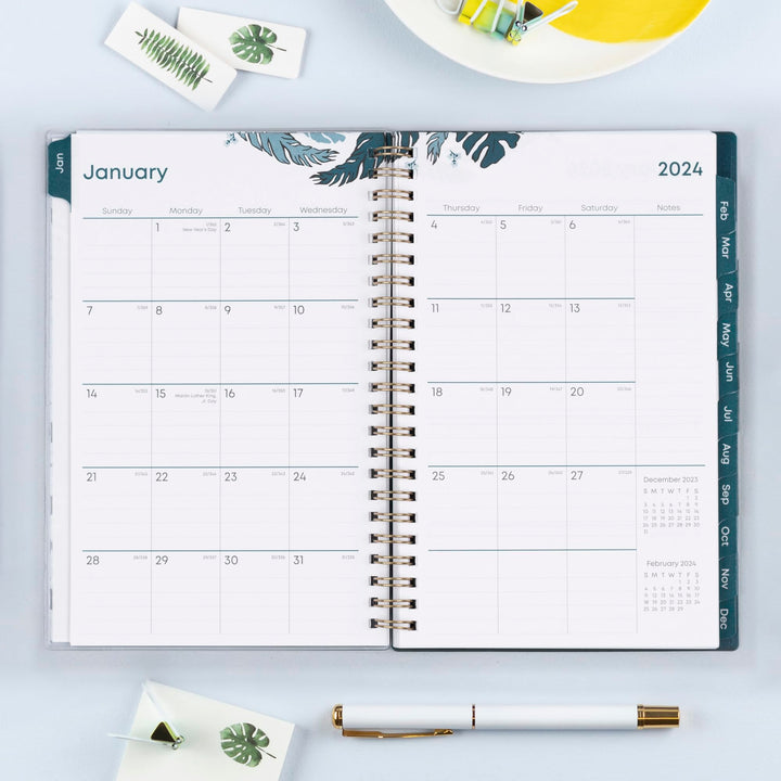 Blue Sky 2024 Weekly and Monthly Planner, January - December, 5" x 8", Clear Pocket Cover, Wirebound, Grenada (137275-24)