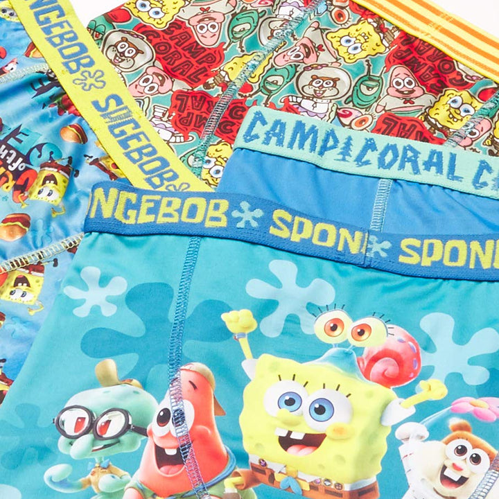 SpongeBob SquarePants Boys'  Exclusive Underwear Multipacks with Patrick, Squidward and More in Sizes 4, 6, 8, 10 & 12 7-pack Athletic Boxer Brief_classic