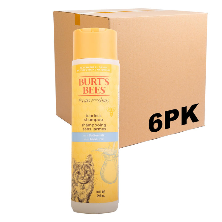 Burt's Bees for Pets Naturally Derived Kitten Tearless Shampoo with Buttermilk, Cat Shampoo, Kitten Shampoo for Cats - Cat Grooming Supplies, Cat Bath Supplies, 10 Fl Oz - 6 Pack 10 Fl Oz (Pack of 6)