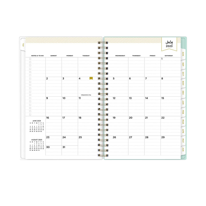 Blue Sky Day Designer for 2023-2024 Academic Year Weekly and Monthly Planner, 5' x 8', Frosted Cover, Wirebound, Secret Garden Mint (137900-A24) 5" x 8" Old Version