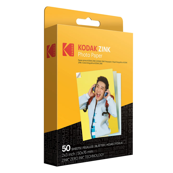 Zink KODAK 2"x3" Premium Photo Paper (50 Sheets) Compatible with KODAK Smile, KODAK Step, PRINTOMATIC, 50 count (Pack of 1) White 50 Pack