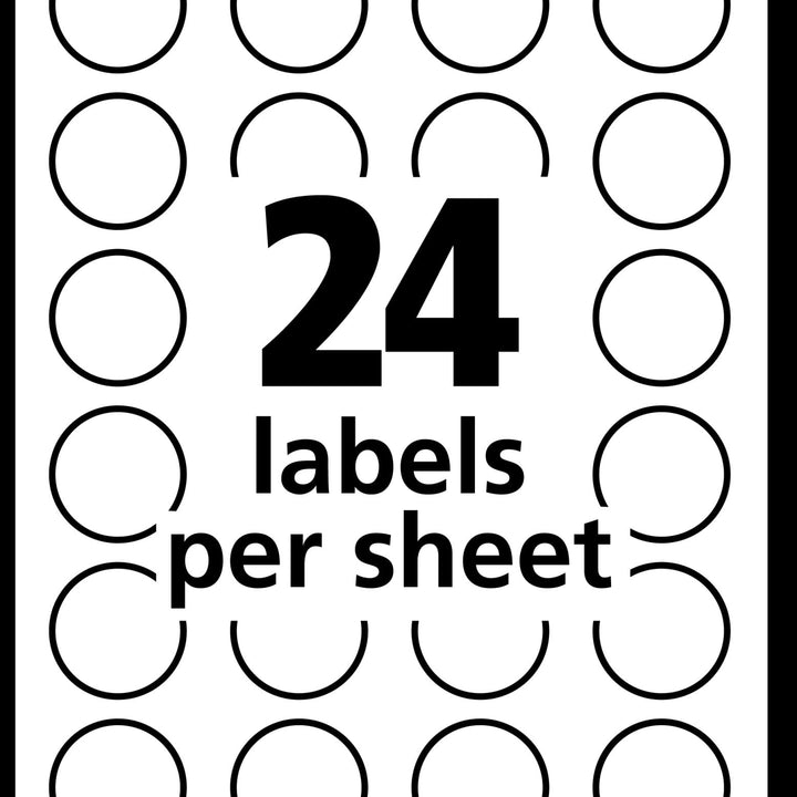 Avery Print/Write Self-Adhesive Removable Labels, 0.75 Inch Diameter, Green, 1008 per Pack (5463) 3/4" diameter