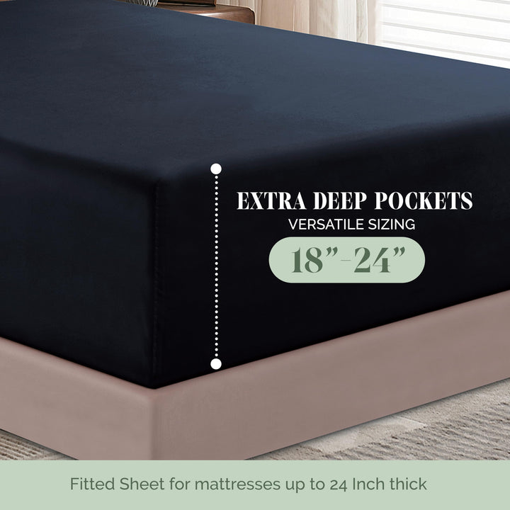 Elegant Comfort 1500 Premium Hotel Quality 18-24 Inches Deep - Extra Deep Pocket Single Fitted Sheet for High Mattress, Luxury and Softest, Smart Pocket - Wrinkle Free, California King, Marine Teal Cal King - EXTRA DEEP Pocket