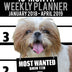 2018-2019 Weekly Planner - Most Wanted Shih Tzu: Daily Diary Monthly Yearly Calendar Large 8.5" x 11" Schedule Journal Organizer (Dog Planners 2018-2019)