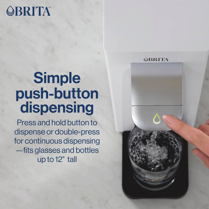 Brita Hub Compact Countertop Water Filter System, 9 Cup Water Reservoir, Includes 6 Month Carbon Block Filter, White, 87344 Compact Water Filter System