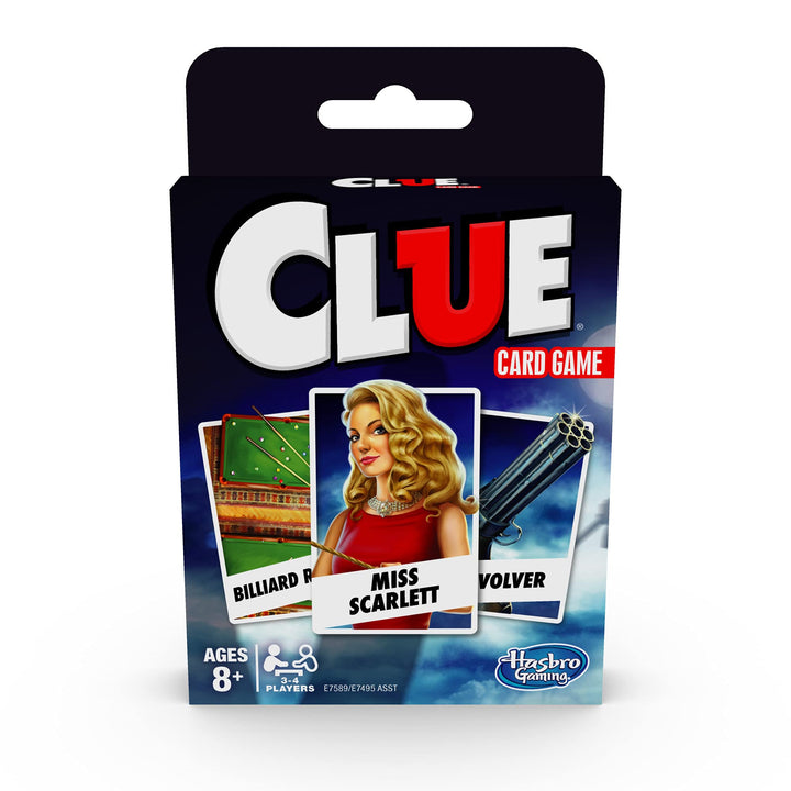 Clue Card Game, 3-4 Player Strategy Game, Travel Games, Christmas Stocking Stuffers for Kids Ages 8 and Up (Pack of 2) 1 Count (Pack of 2) Clue