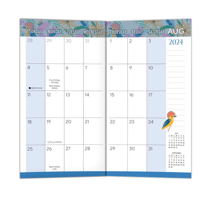 2025 Pocket Planner: Two-Year-Plus Monthly Pocket Calendar Planner (29-Month): August 2024 - December 2026, 6.5" x 3.5" - Birds & Blooms