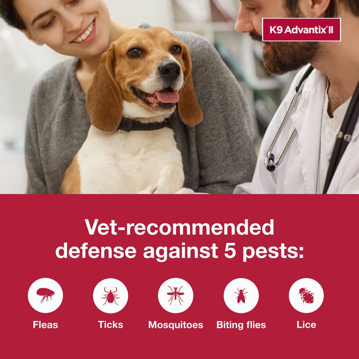 K9 Advantix II Small Dog Vet-Recommended Flea, Tick & Mosquito Treatment & Prevention | Dogs 4-10 lbs. | 4-Mo Supply, 4 Pack