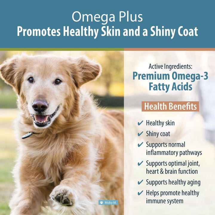 JustFoodForDogs Omega Plus Premium Fish Oil for Dogs Omega 3 Supplement, Liquid, 8 oz Clear