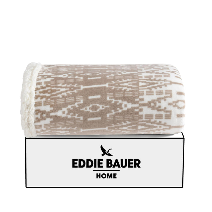 Eddie Bauer - Throw Blanket, Super Soft Reversible Sherpa Fleece Bedding, Ideal Christmas & White Elephant Gifts, Cozy Plaid Throw Blankets for Couch (Elk Stance Grey, Throw) Elk Stance Grey/White Animal