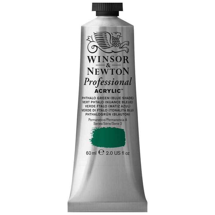 Winsor & Newton Professional Acrylic Paint, 60ml (2-oz) Tube, Phthalo Green Blue Shade 2-oz Tube