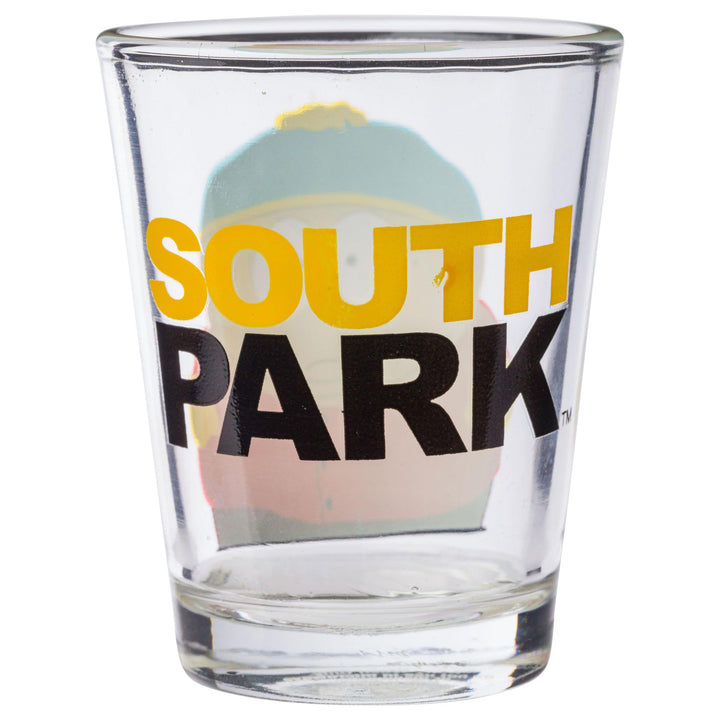 Silver Buffalo South Park Main Characters Poses 4pc Mini Glass Set 4x1, 1.5 ounces