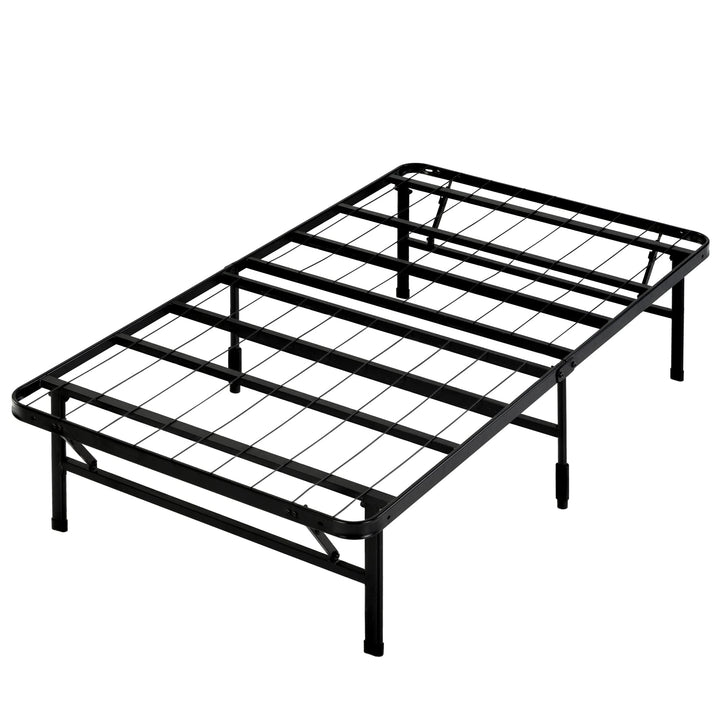 ZINUS Rumi 14in Easy SmartBase® Mattress Foundation, Sturdy Metal Bed Frame, No Box Spring Needed, Eco Friendly Packaging, Full Black Basic Assembly