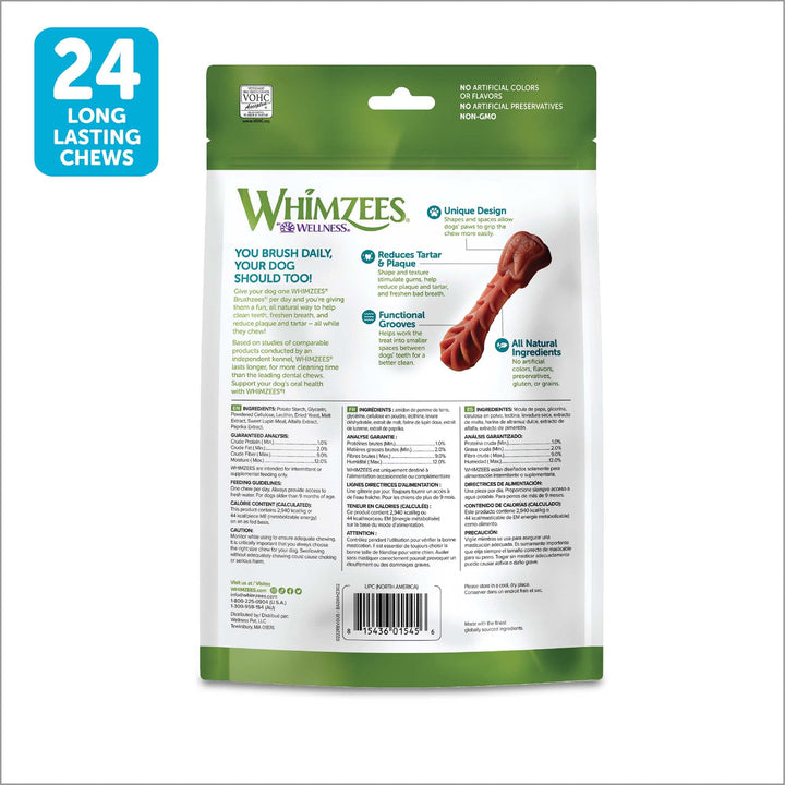 WHIMZEES by Wellness Small Dental Chews for Dogs, Grain-Free, No Artificial Colors, Freshens Breath, Long-Lasting Treats, VOHC Accepted, 24 Count(Pack of 1) 12.7 Ounce (Pack of 1) Standard Pack