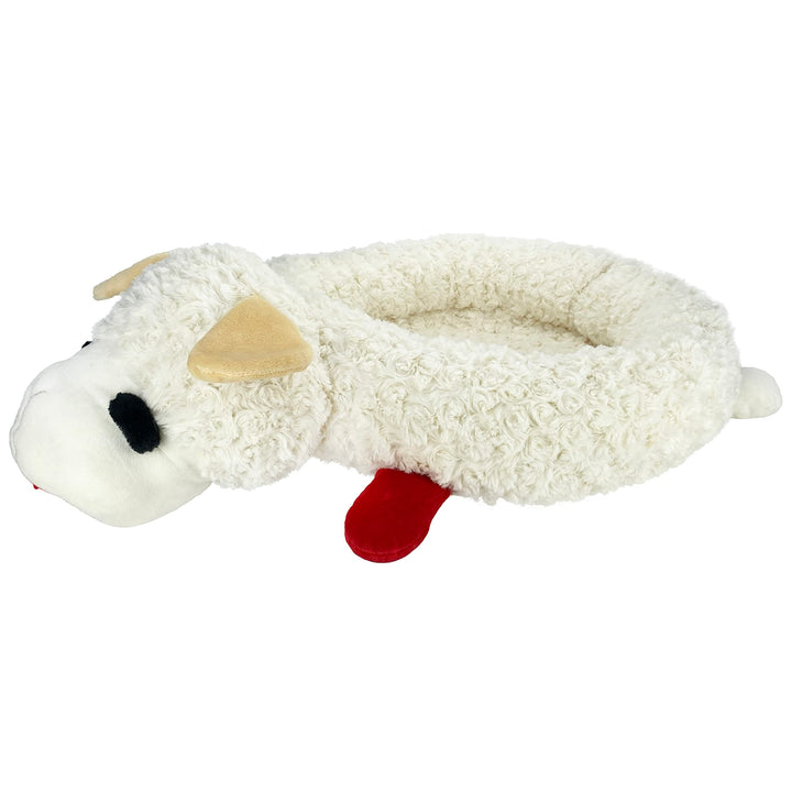 Multipet Lamb Chop Bed for Dogs, White, 27.0" L x 18.5" W x 5.5" Th 27.0"L x 18.5"W x 5.5"Th Soft Dog Bed (White)