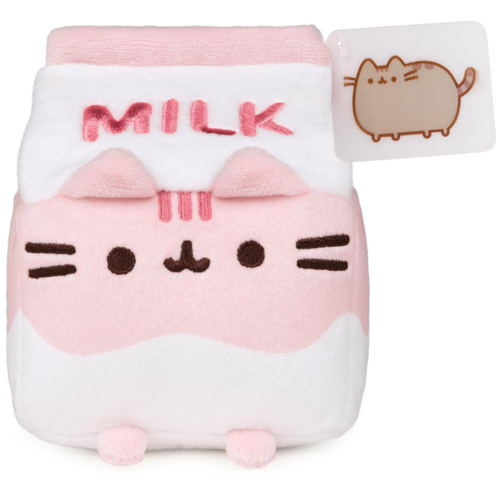 GUND Pusheen Strawberry Milk Plush Cat Stuffed Animal for Ages 8 and Up, Pink/White, 6”