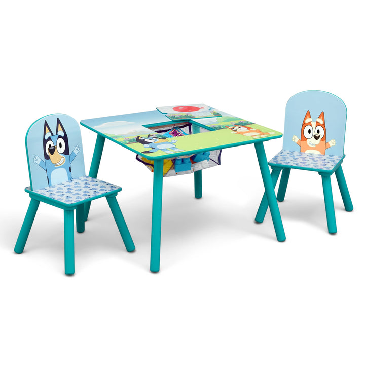 Delta Children Kids Table Storage (2 Chairs Included) -Ideal for Arts & Crafts, Snack Time, Homeschooling, Homework & More, Baby Shark, 3 Piece Set