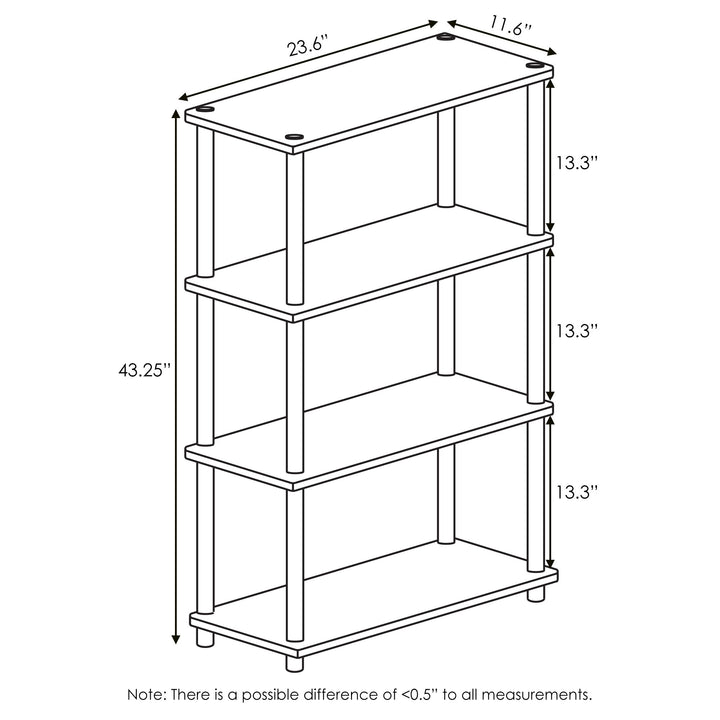 Furinno Turn-N-Tube 5-Tier Multipurpose Shelf / Display Rack / Storage Shelf / Bookshelf, Classic Tubes, Sonoma Oak/White 5-Tier Classic Tube