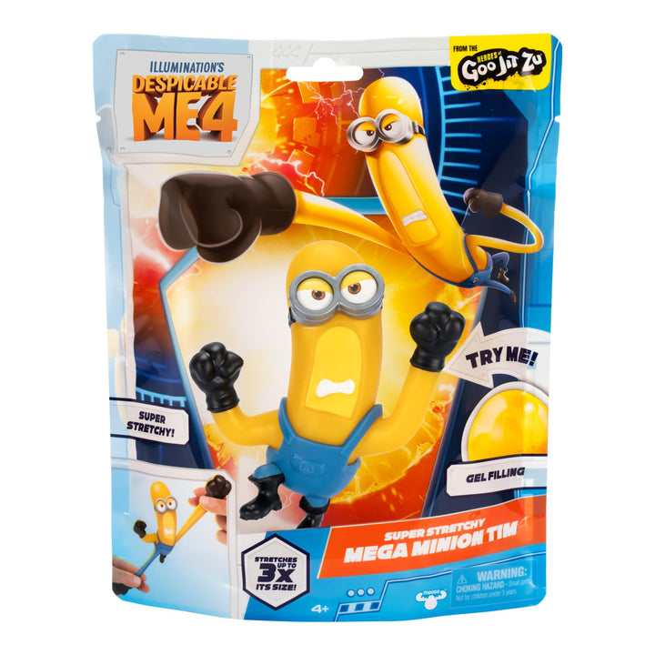 Minions Despicable ME 4 Super Stretchy Mega Tim | Heroes of Goo JIT Zu Action Figure Toys | Unique Gel Filling | Stretch him up to 3 Times his Size