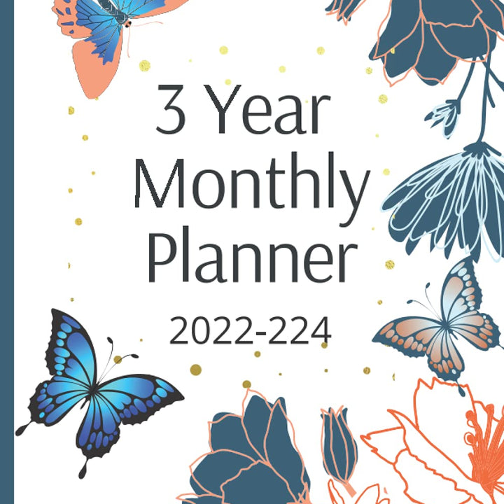 3 Year Monthly Planner 2022-2024: 2022 - 2024 Large Planner - Weekly Monthly Large Planner, January 2022 - December 2024, 8.5'' x 11'', Large Calendar - with Pretty Flower Cover