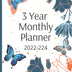 3 Year Monthly Planner 2022-2024: 2022 - 2024 Large Planner - Weekly Monthly Large Planner, January 2022 - December 2024, 8.5'' x 11'', Large Calendar - with Pretty Flower Cover