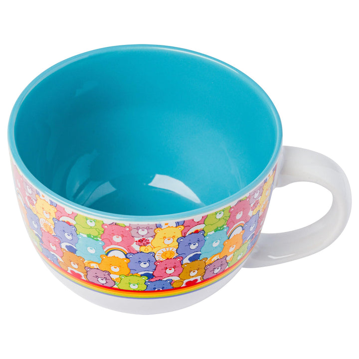 Silver Buffalo Care Bears Oversized Soup Mug Featuring Funshine Bear, Cheer Bear, Good Luck Bear, Bedtime Bear, and Tenderheart Bear, 24 Ounces