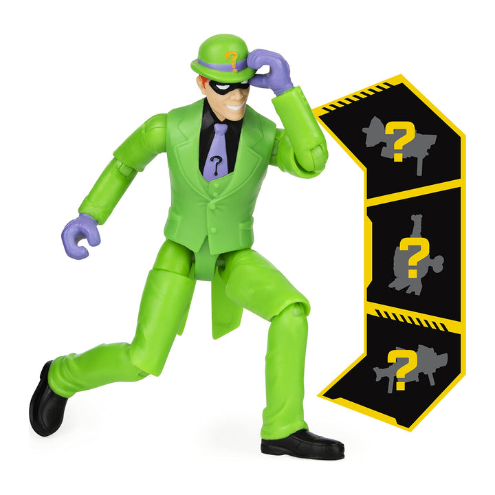 DC Comics Batman 4-inch Batman and The Riddler Action Figures with 6 Mystery Accessories, Kids Toys for Boys Aged 3 and up Batman & Riddler