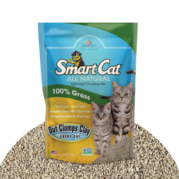 SmartCat All Natural Clumping Cat Litter, 20 Pound (320oz 1 pack) - Alternative to Clay and Pellet Litter - Chemical and 99% Dust Free - Unscented and Lightweight 20-Pound