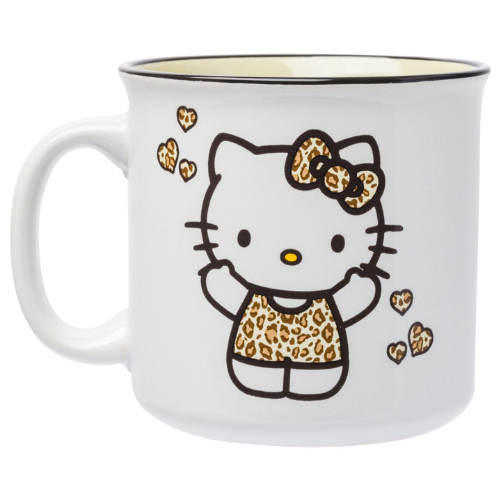 Silver Buffalo Sanrio Hello Kitty Leopard Outfit Ceramic Camper Mug, 20 Ounces