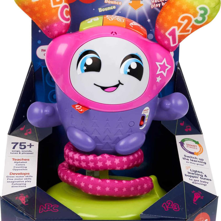 Fisher-Price Baby & Toddler Learning Toy DJ Bouncin’ Star with Music Lights & Bouncing Action for Ages 6+ Months