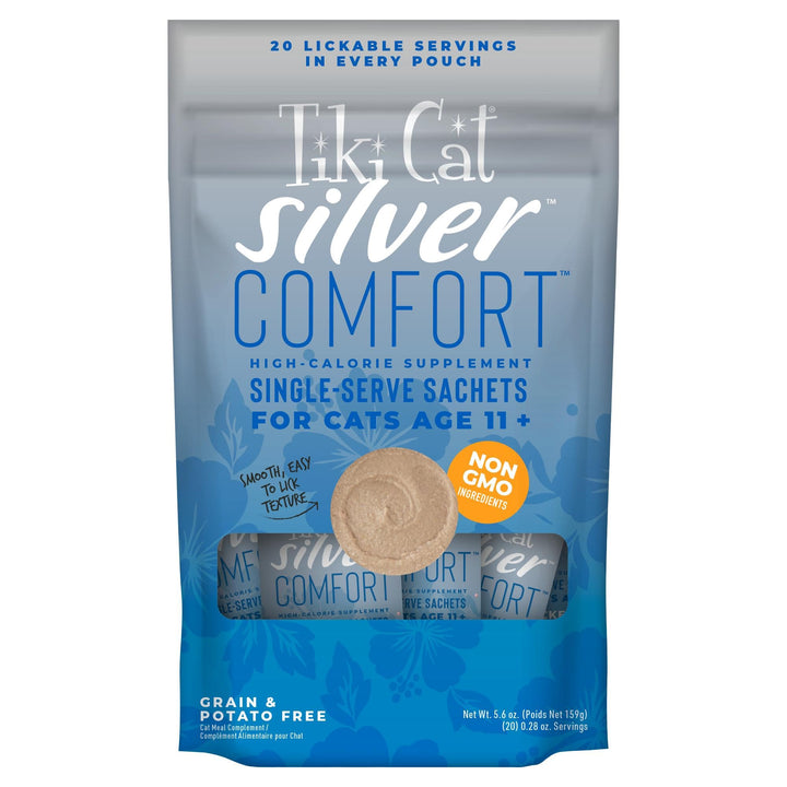 Tiki Cat Silver Comfort Chicken & Chicken Liver Recipe 5.6 oz. (20/.28oz) (20 Sachets) 5.6 Ounce (Pack of 1)