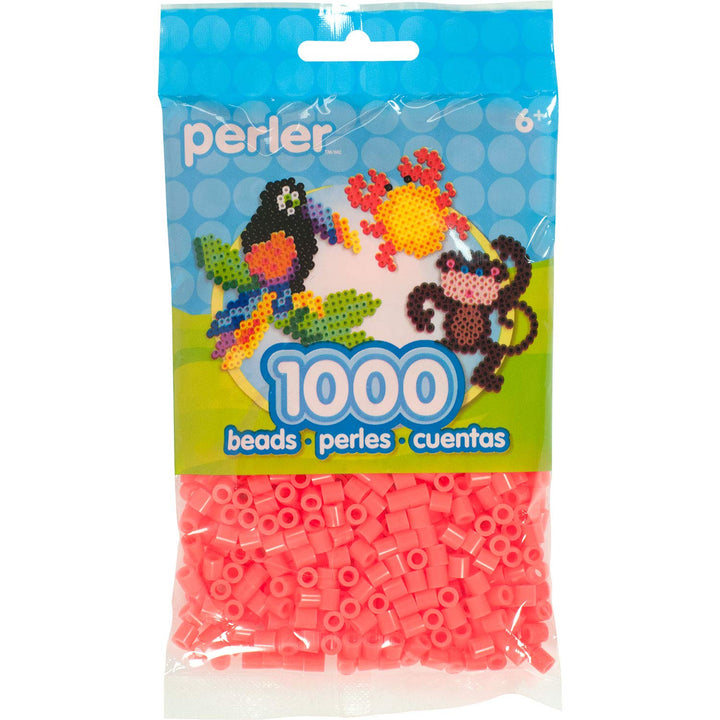 Perler Beads Fuse Beads for Crafts, 1000pcs, Hot Coral Pink Small