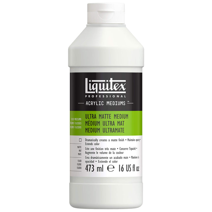 Liquitex Professional Fluid Medium, 473ml (16-oz), Ultra Matte Medium 16 Fl Oz (Pack of 1) 16-oz