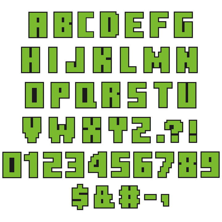 Eureka Minecraft Letter, Number, Punctuation Mark, and Symbol Classroom Decorations for Teachers, 3.75" H, 176 Pieces